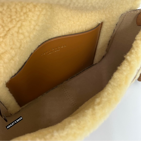 Tory Burch Thea Shearling Flap Crossbody In Moose Brown - Picture 8 of 9